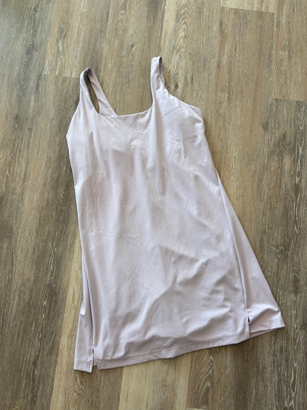 Light Mauve Athletic Spandex Tank Dress with Shorts